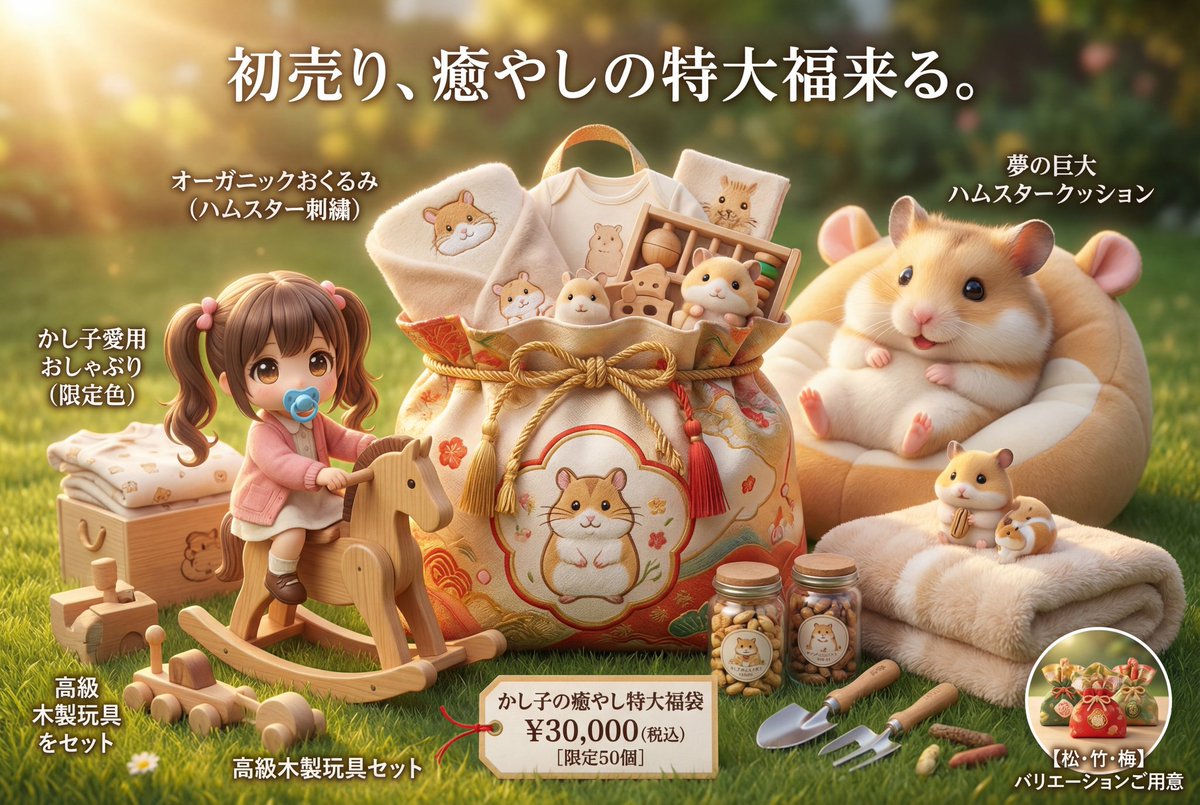 Luxury Fukubukuro (Lucky Bag) Advertisement Key Visual Prompt - 1