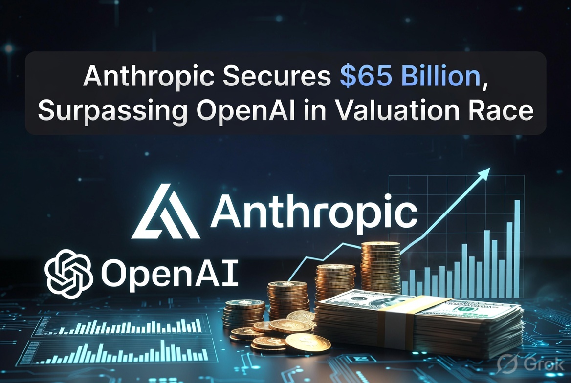 Anthropic Secures $65 Billion, Surpassing OpenAI in Valuation Race