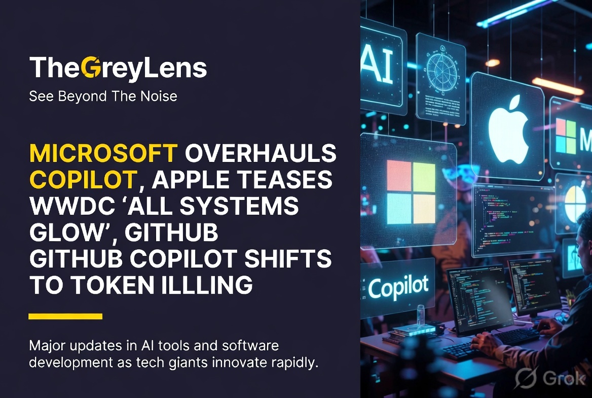 Microsoft Overhauls Copilot, Apple Teases WWDC 'All Systems Glow', GitHub Copilot Shifts to Token Billing