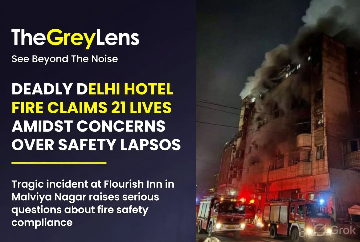 Deadly Delhi Hotel Fire Claims 21 Lives Amidst Concerns Over Safety Lapses