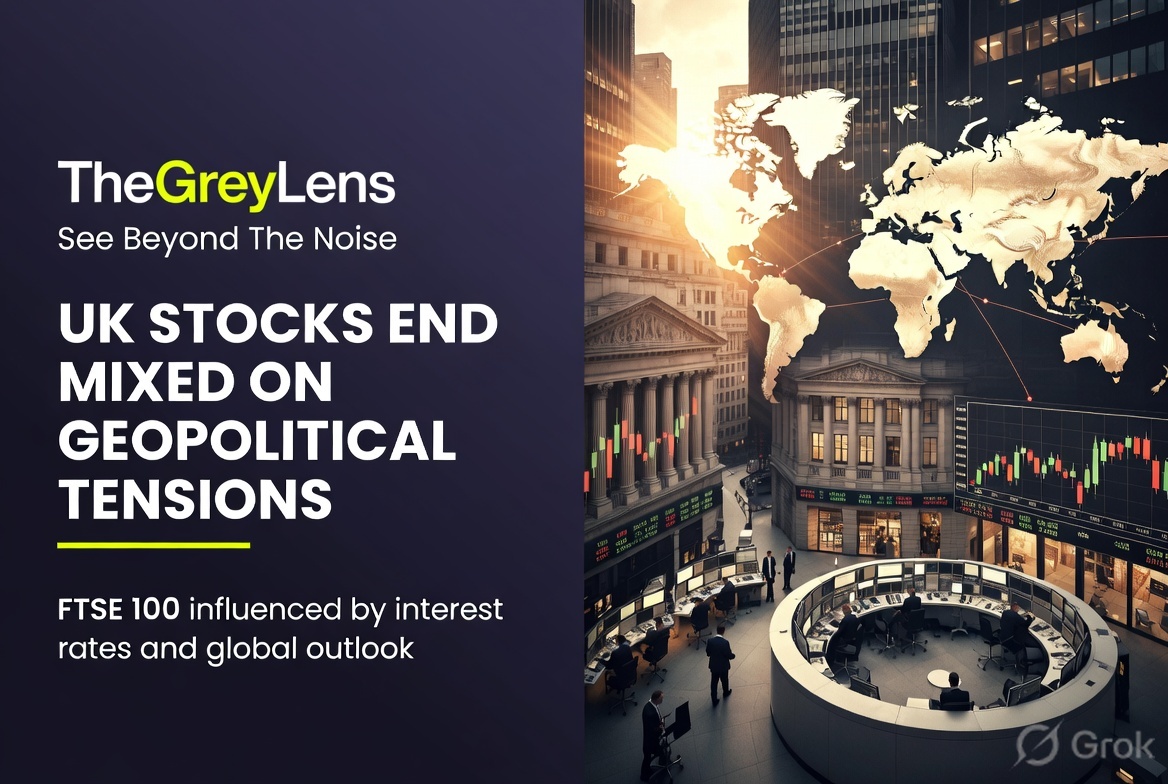 UK Stocks End Mixed as Geopolitical Tensions and Interest Rate Outlook Influence Trading
