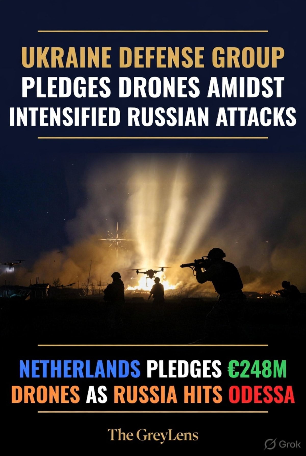 Ukraine Defense Group Pledges Drones Amidst Intensified Russian Attacks