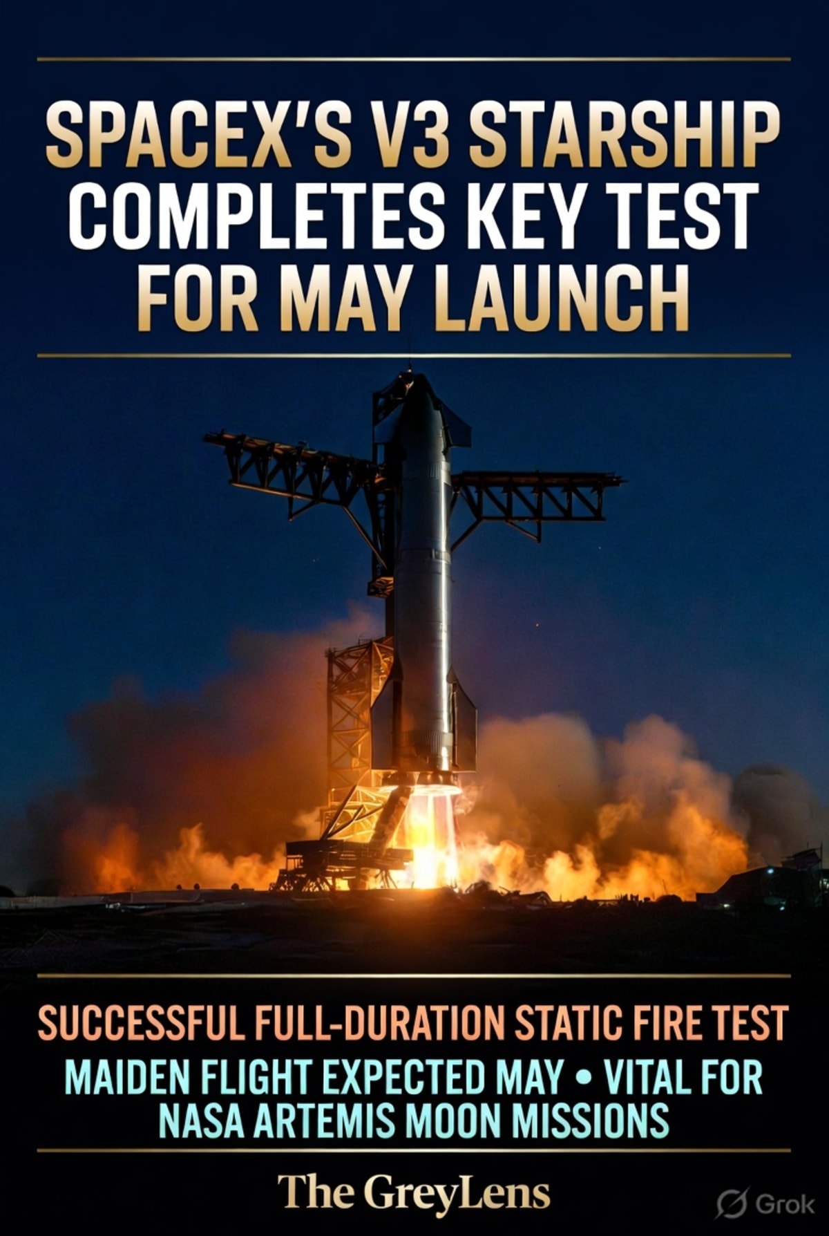 SpaceX's V3 Starship Completes Key Test for May Launch