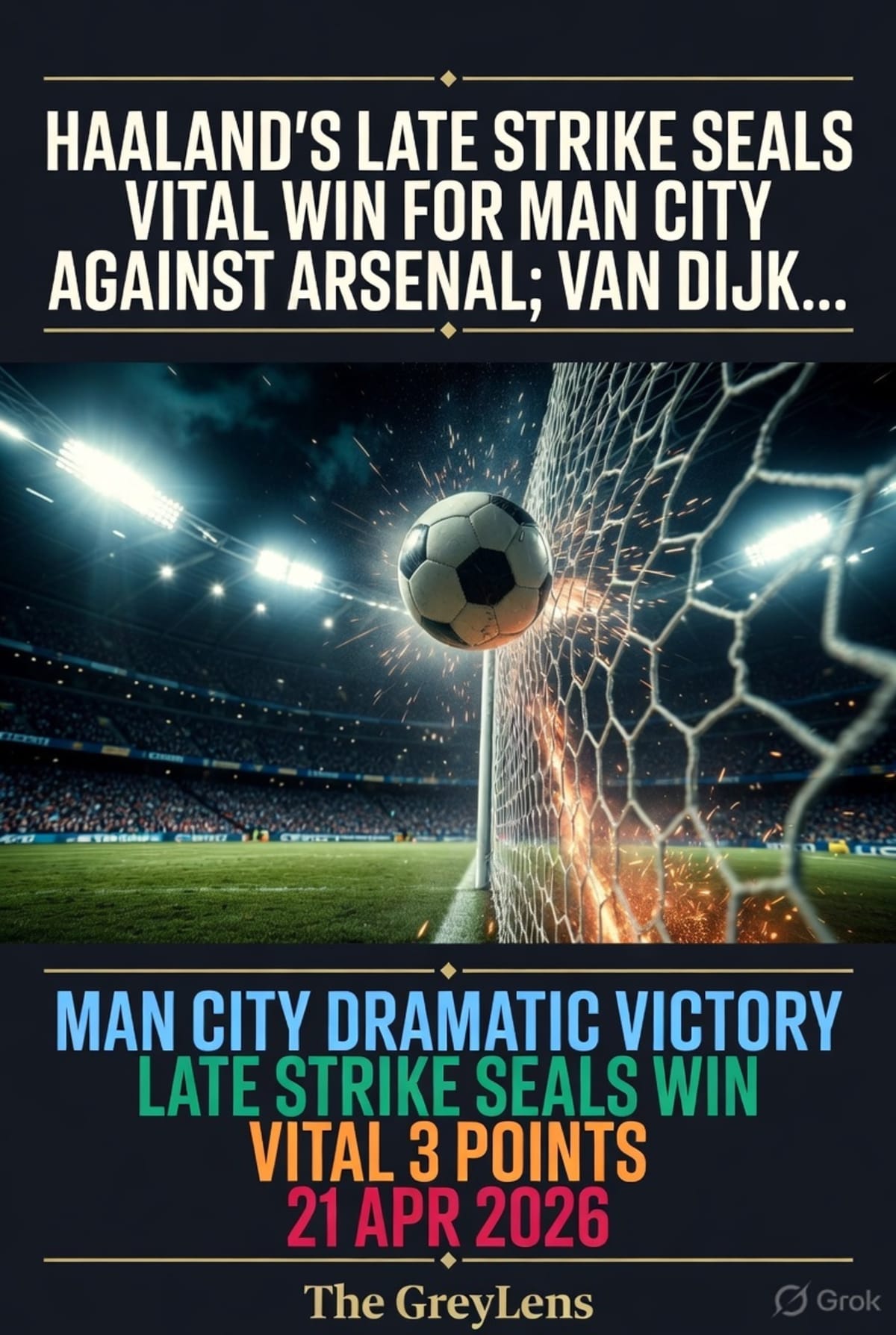 Haaland's Late Strike Seals Vital Win for Man City Against Arsenal; Van Dijk Secures Merseyside Derby for Liverpool