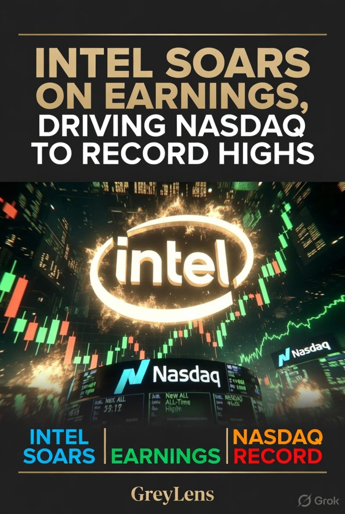 Intel Soars on Earnings, Driving Nasdaq to Record Highs