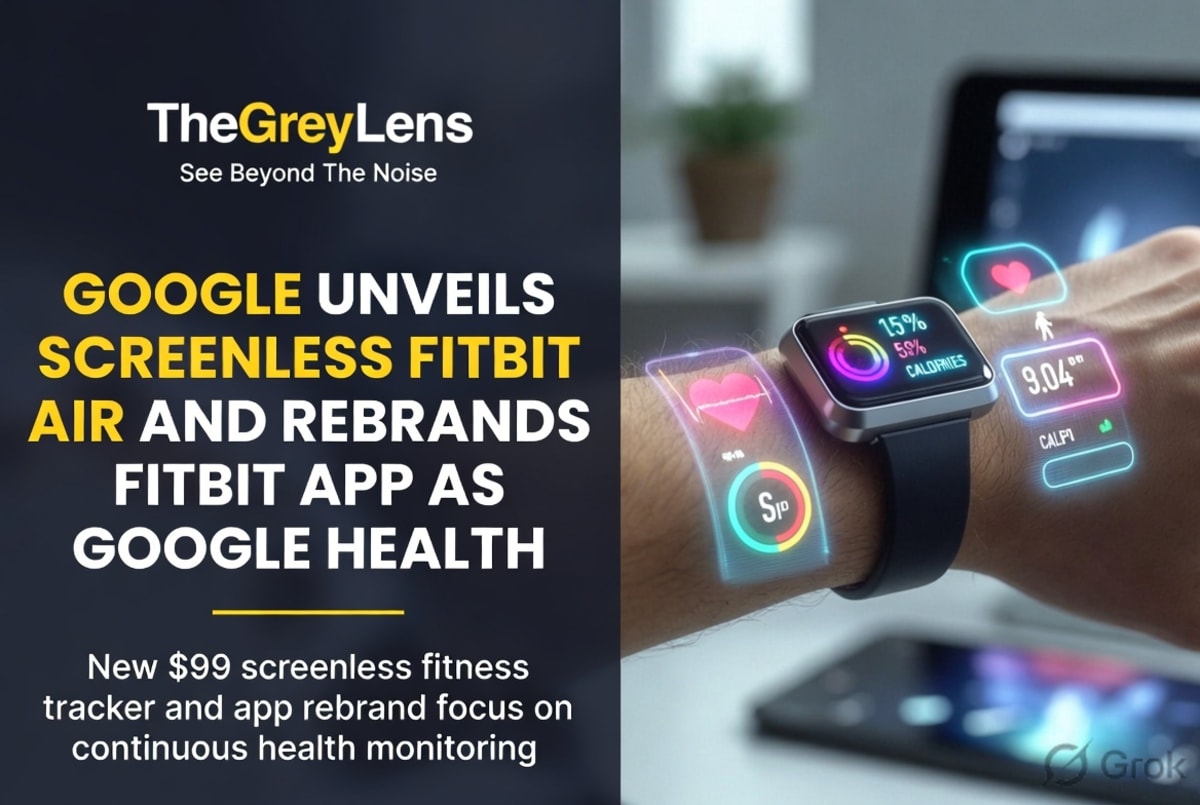 Google Unveils Screenless Fitbit Air and Rebrands Fitbit App as Google Health