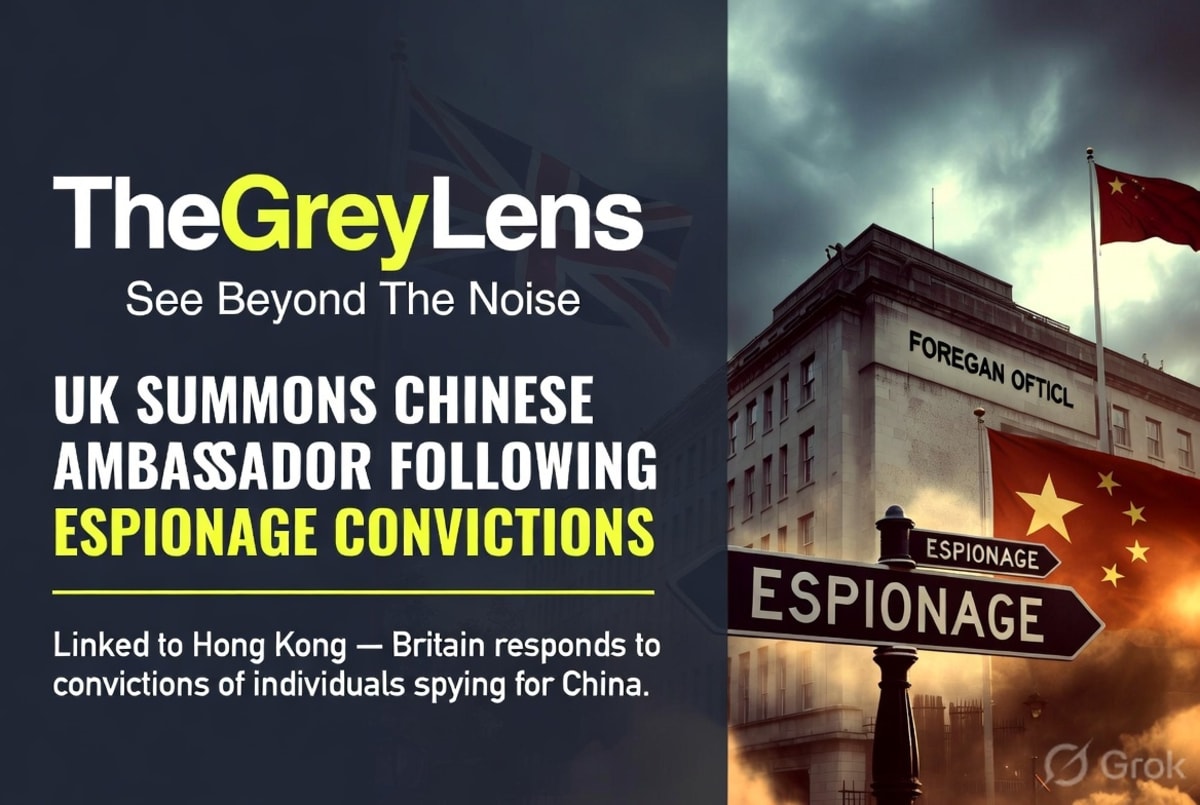 UK Summons Chinese Ambassador Following Espionage Convictions Linked to Hong Kong