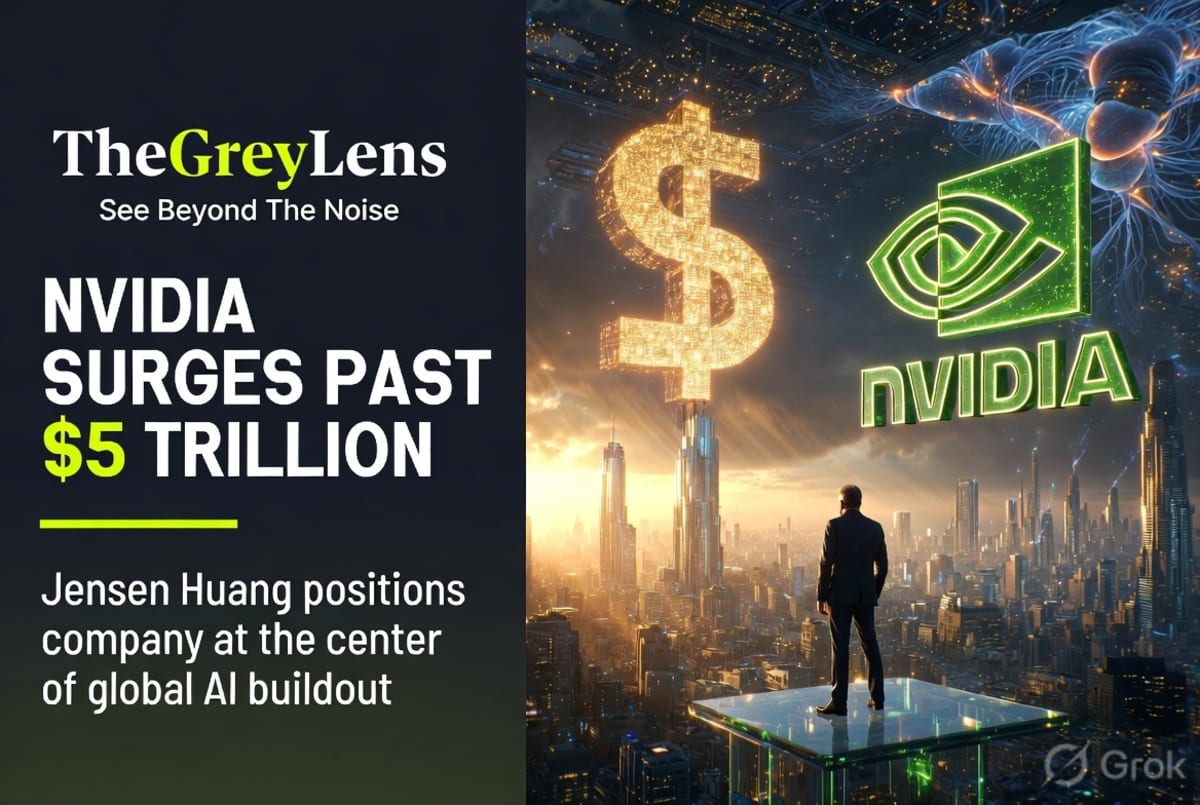 Nvidia Surges Past $5 Trillion as Jensen Huang Positions Company at Center of Global AI Buildout