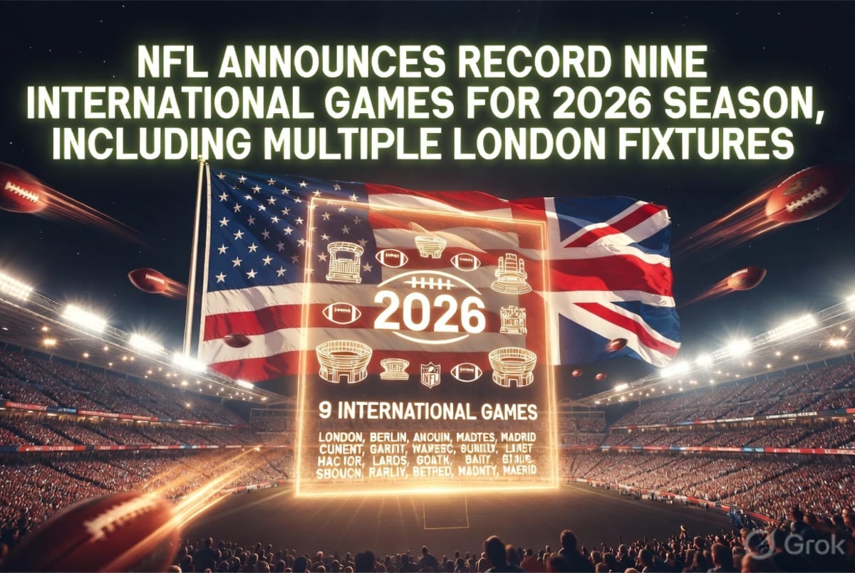 NFL Announces Record Nine International Games for 2026 Season, Including Multiple London Fixtures