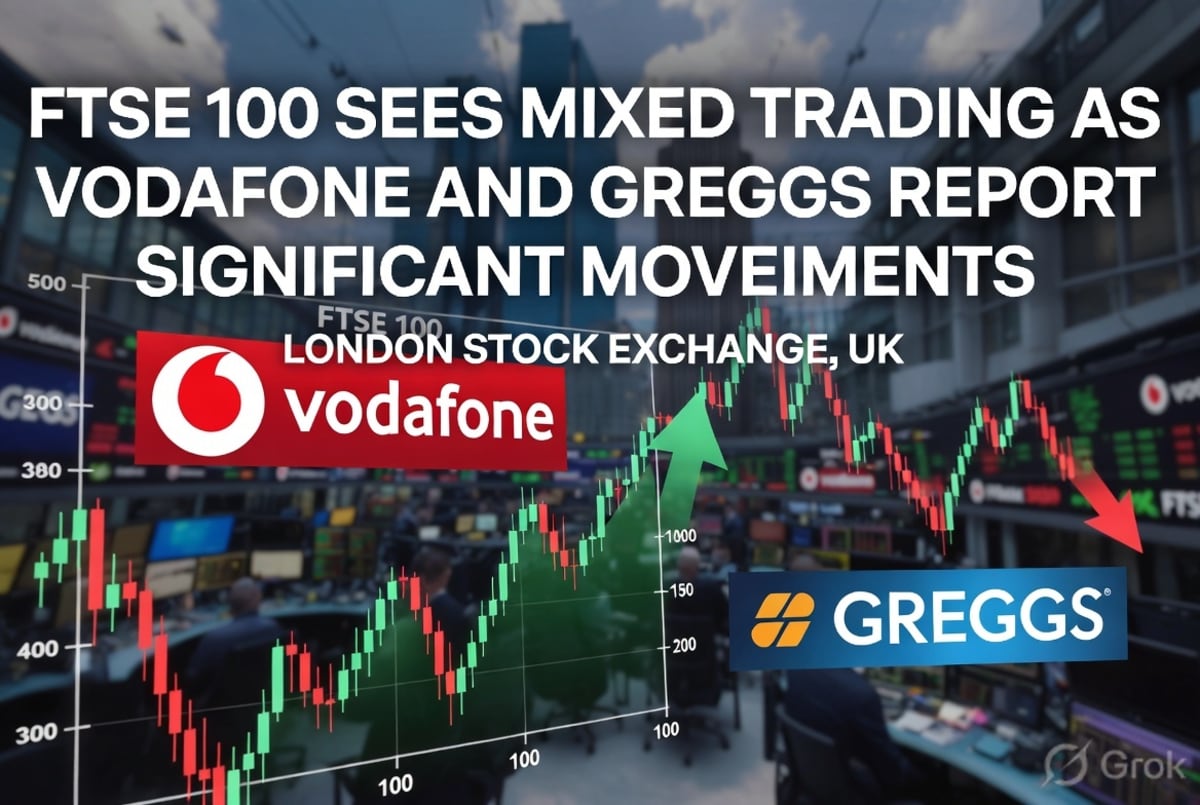 FTSE 100 Sees Mixed Trading as Vodafone and Greggs Report Significant Movements