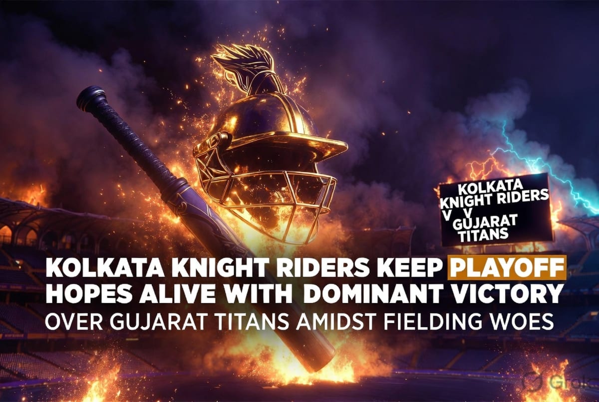 Kolkata Knight Riders Keep Playoff Hopes Alive with Dominant Victory Over Gujarat Titans Amidst Fielding Woes
