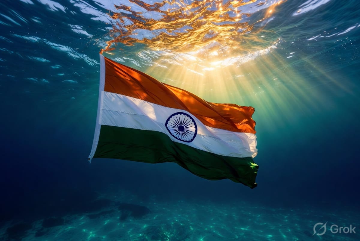 National Flag Dazzles Underwater: India Sets New Guinness World Record at Radhanagar Beach