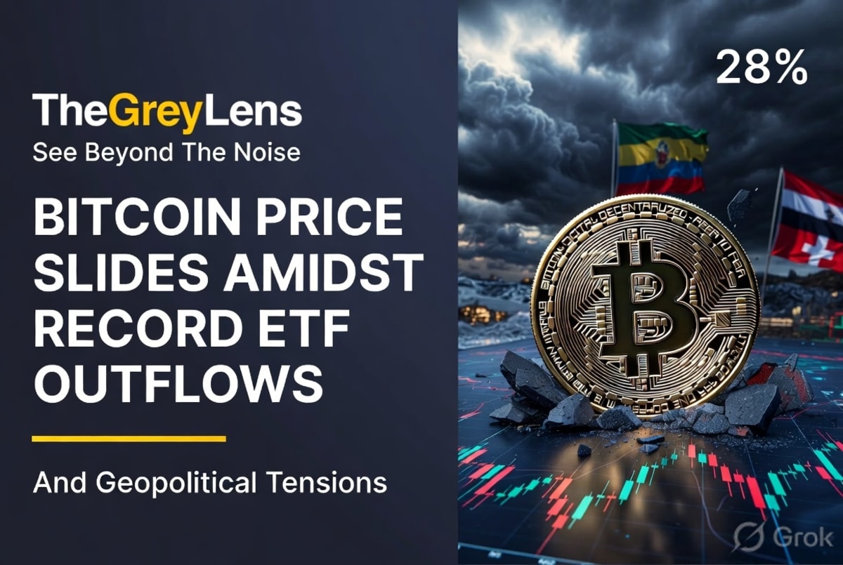 Bitcoin Price Slides Amidst Record ETF Outflows and Geopolitical Tensions