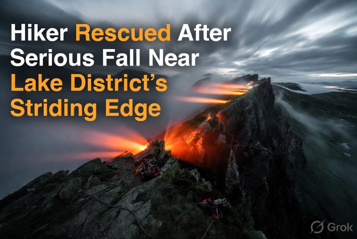 Hiker Rescued After Serious Fall Near Lake District's Striding Edge