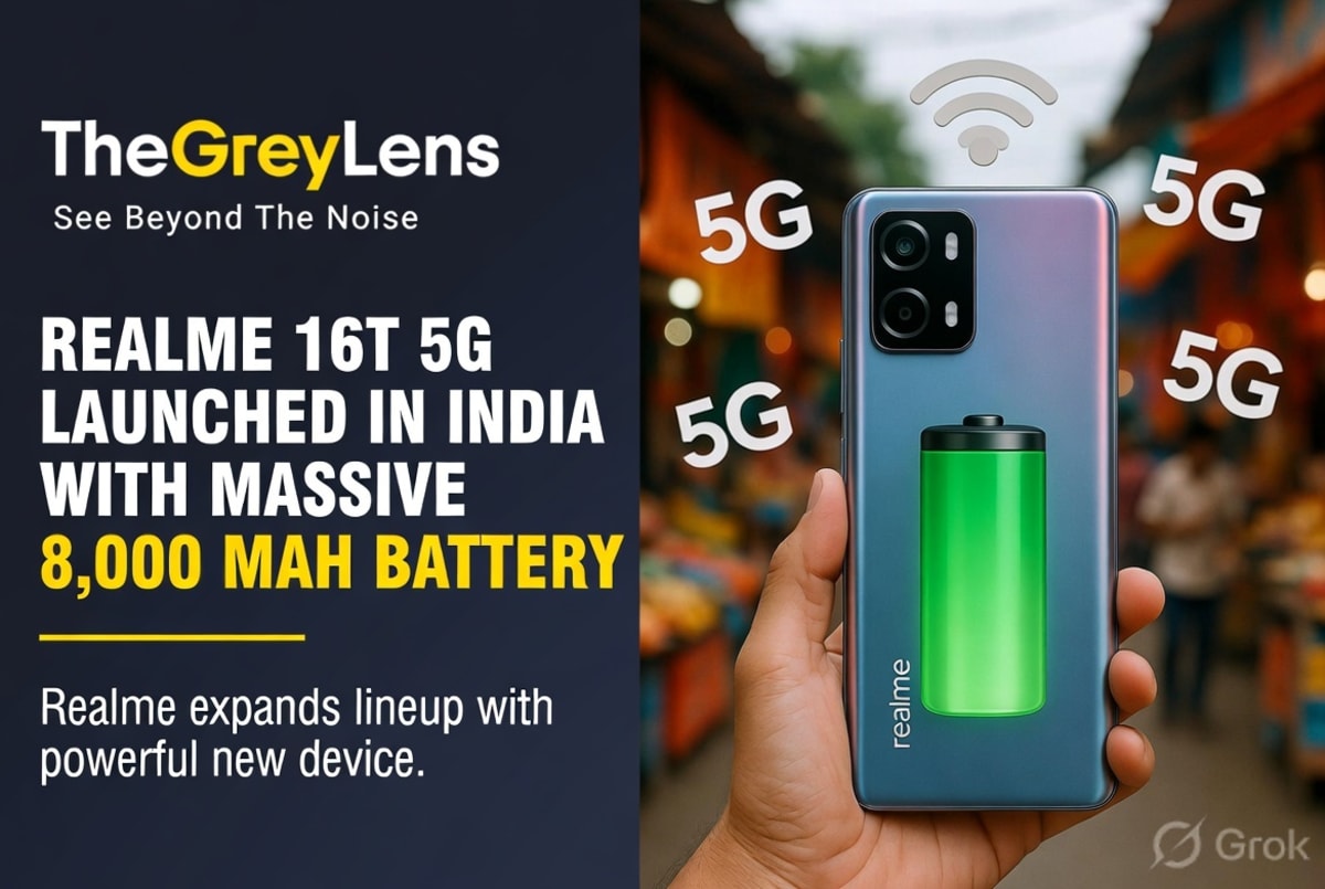 Realme 16T 5G Launched in India with Massive 8,000 mAh Battery