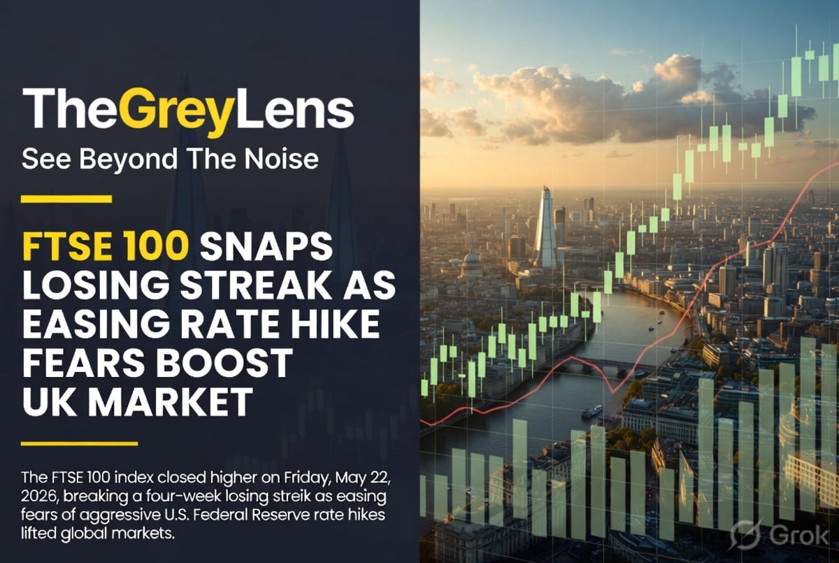 FTSE 100 Snaps Losing Streak as Easing Rate Hike Fears Boost UK Market