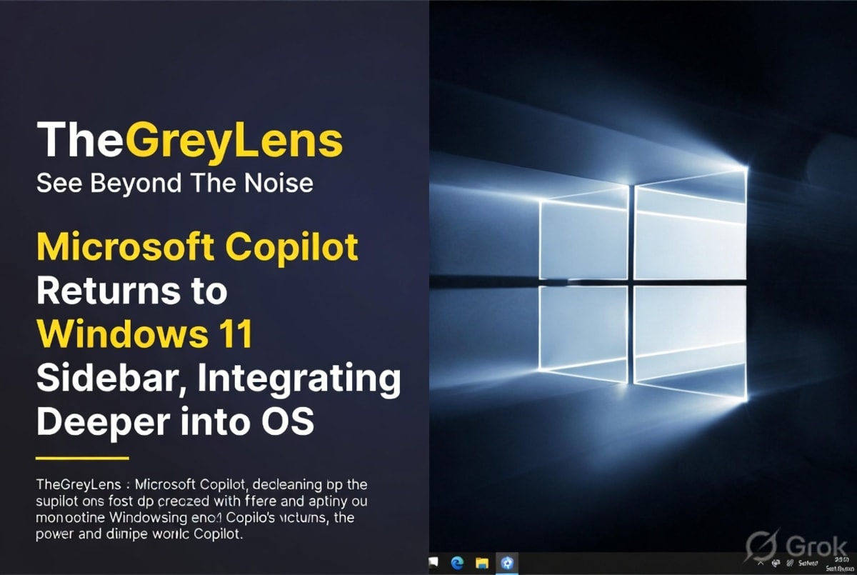 Microsoft Copilot Returns to Windows 11 Sidebar, Integrating Deeper into OS