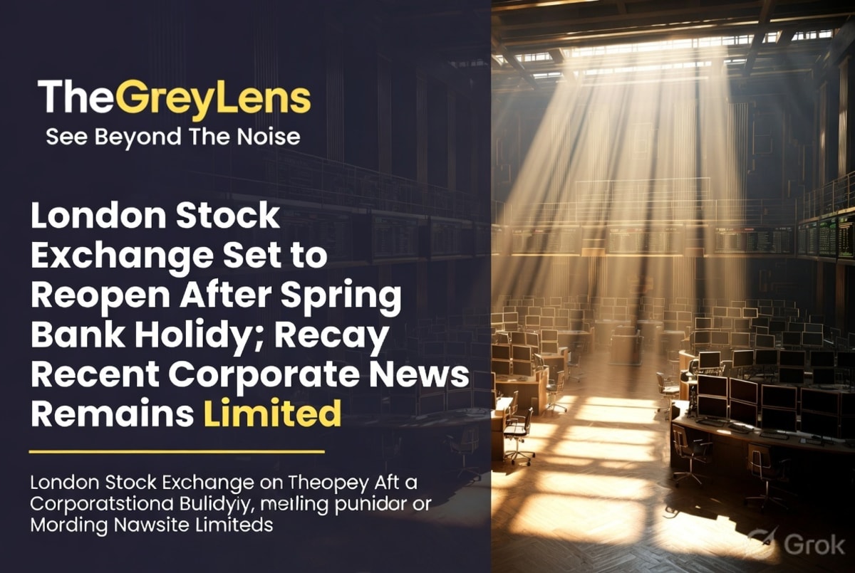 London Stock Exchange Set to Reopen After Spring Bank Holiday; Recent Corporate News Remains Limited