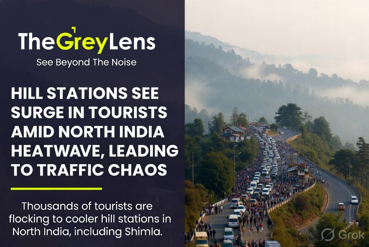 Hill Stations See Surge in Tourists Amid North India Heatwave, Leading to Traffic Chaos