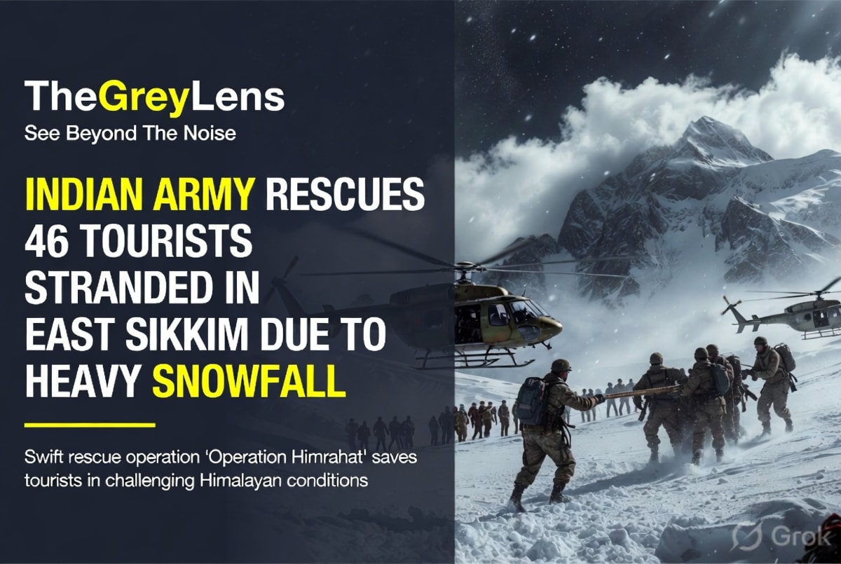 Indian Army Rescues 46 Tourists Stranded in East Sikkim Due to Heavy Snowfall