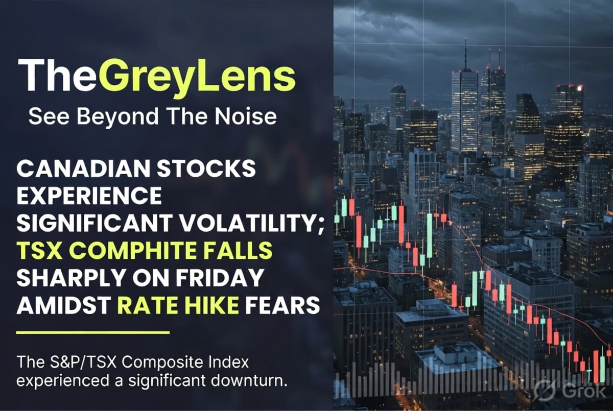 Canadian Stocks Experience Significant Volatility; TSX Composite Falls Sharply on Friday Amidst Rate Hike Fears