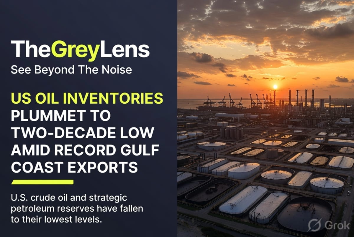 US Oil Inventories Plummet to Two-Decade Low Amidst Record Gulf Coast Exports