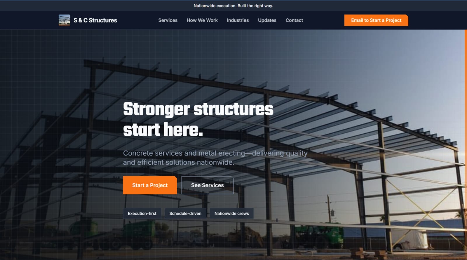 S&C Structures concept website preview
