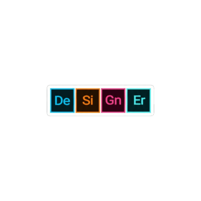 Designer Elements Sticker – Creative Typography Decal sticker