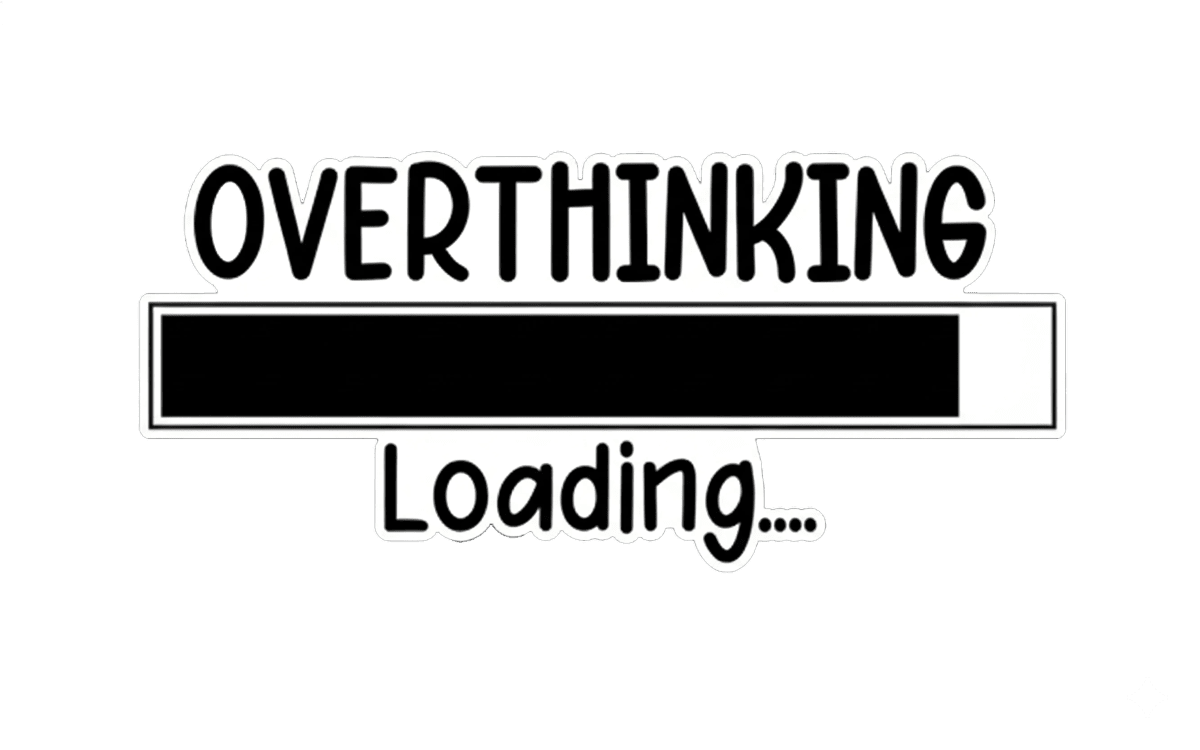 Overthinking Loading Sticker – Relatable Anxiety Meme