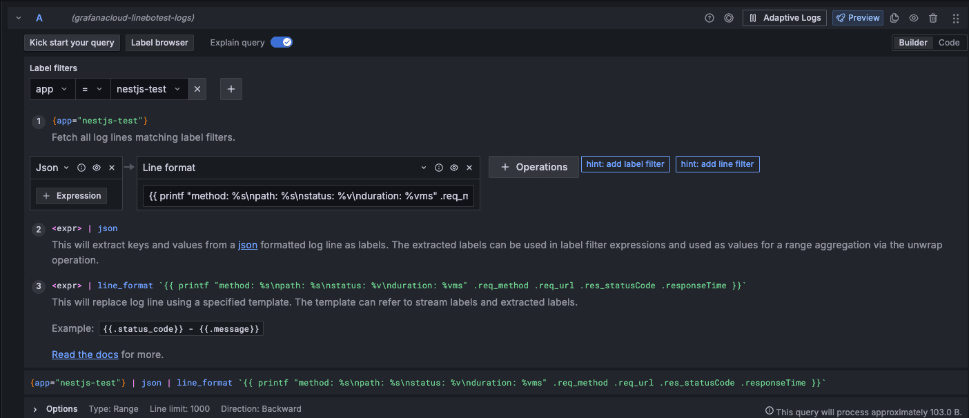 Grafana Loki PipeLine 格式化日誌訊息設定