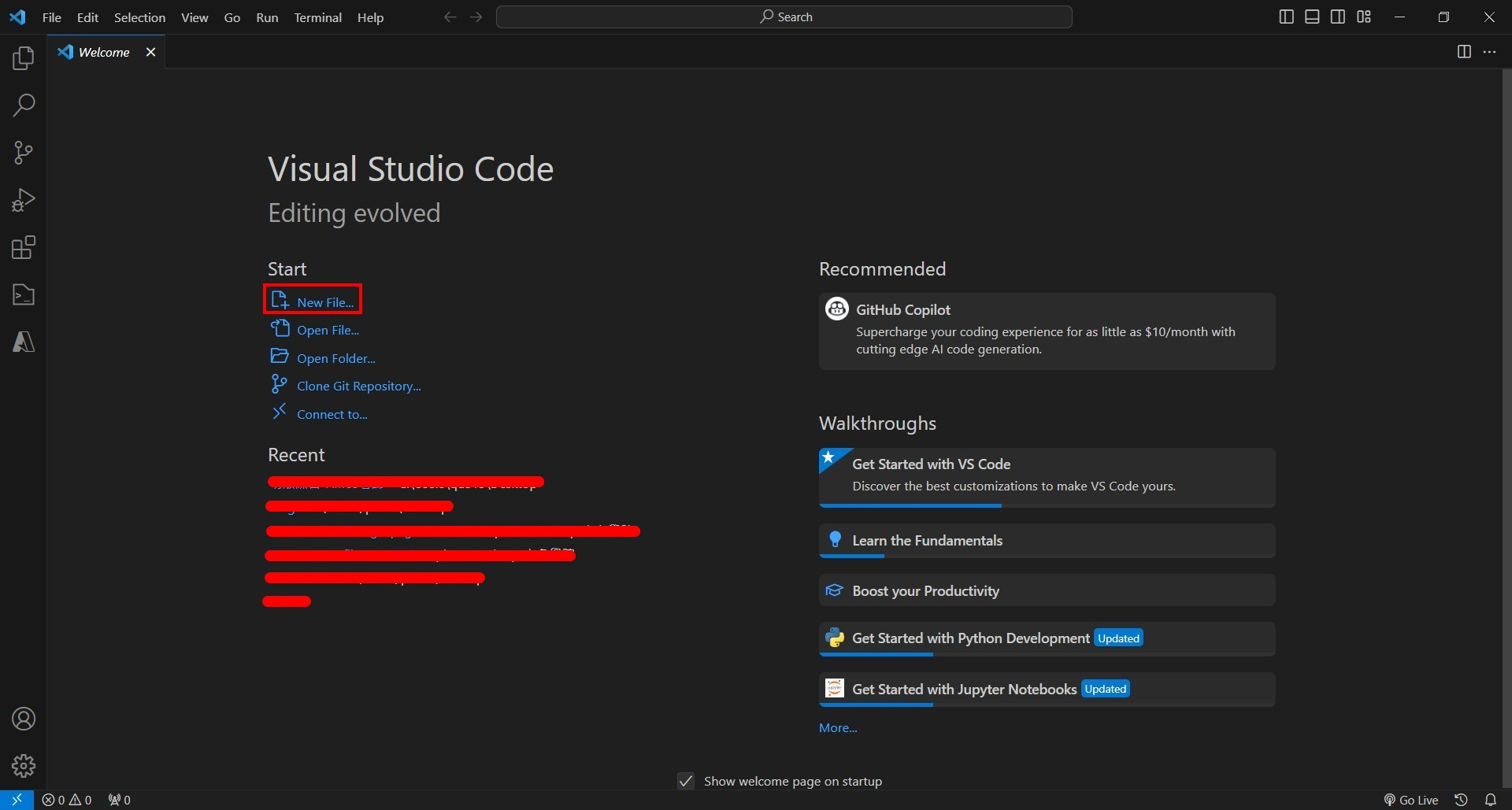 Vscode打開new File
