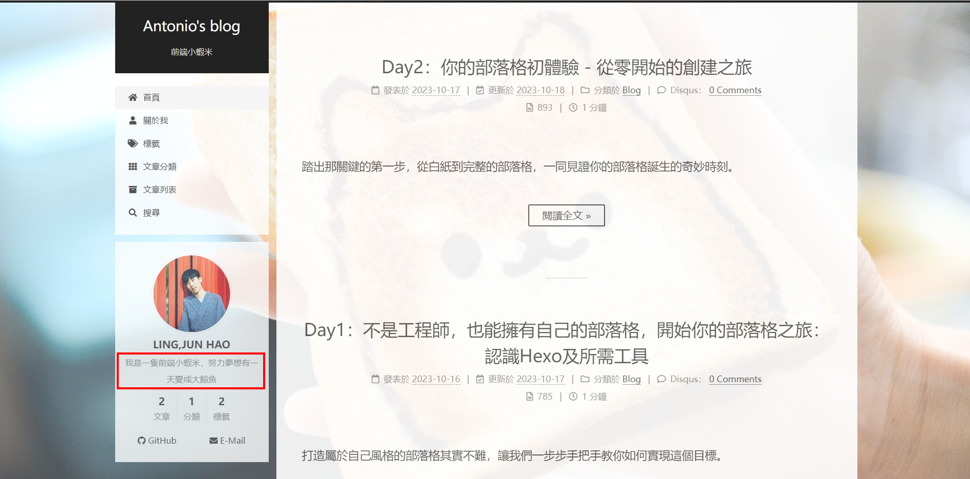 Antonio Hexo版面