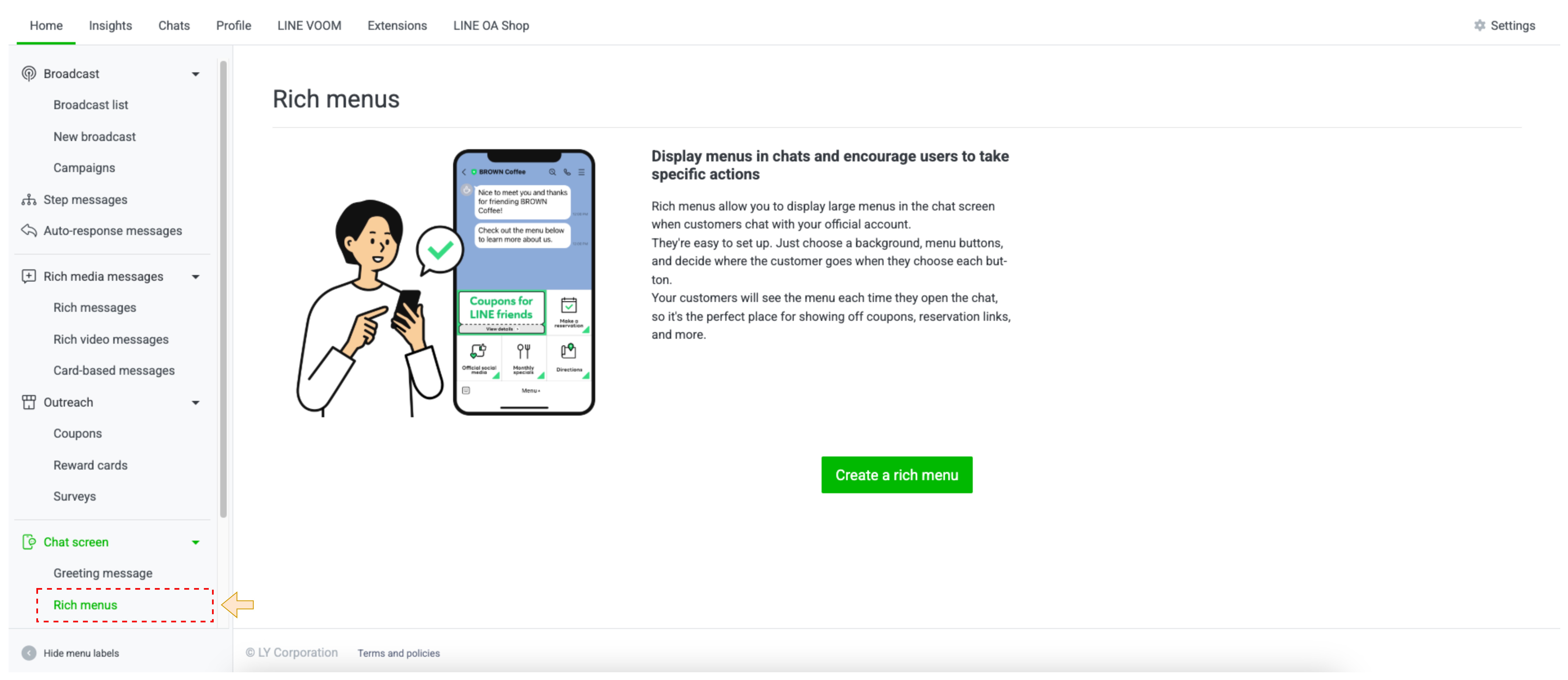 LINE OA 後台設定 Rich Menu
