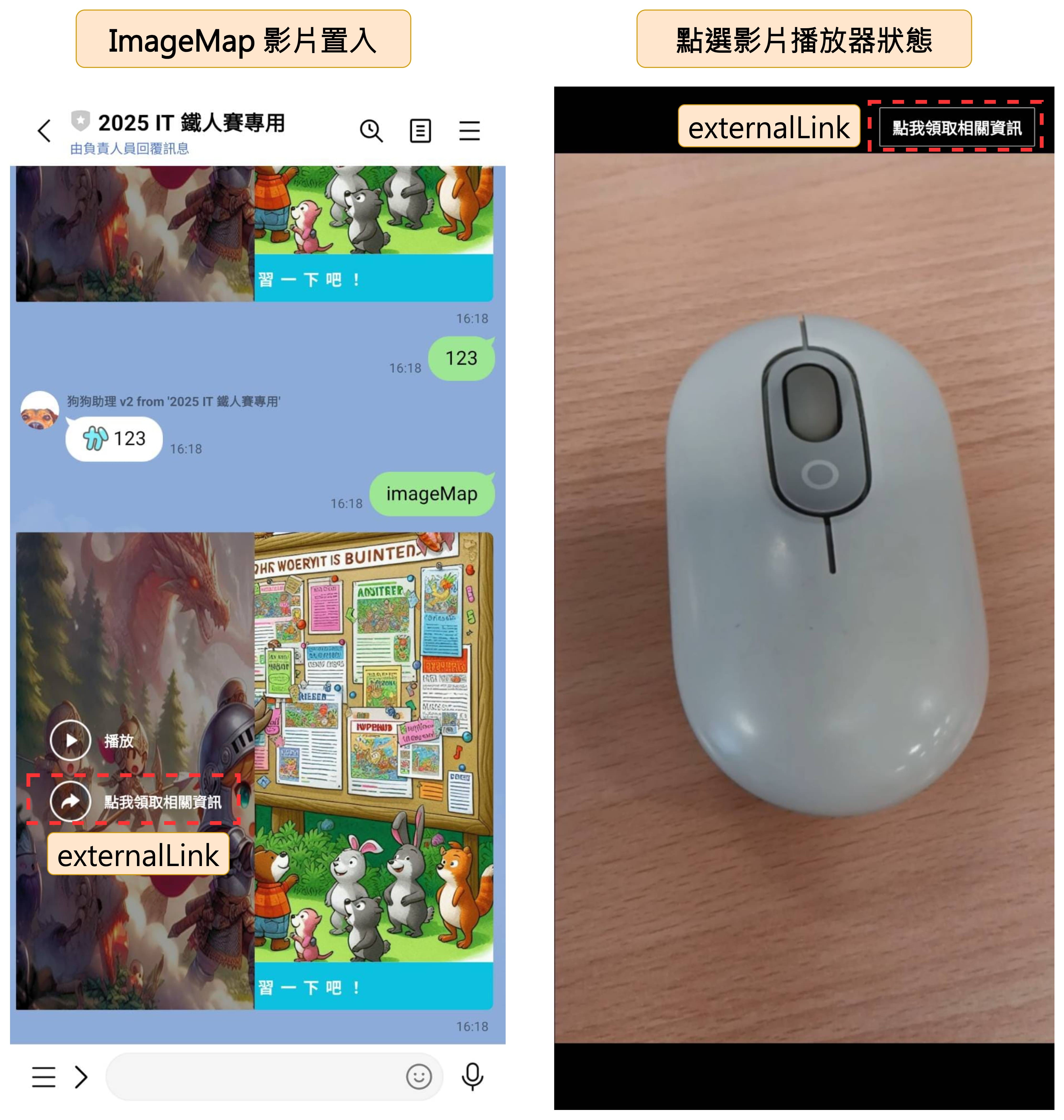 手機呈現 ImageMap Video 畫面