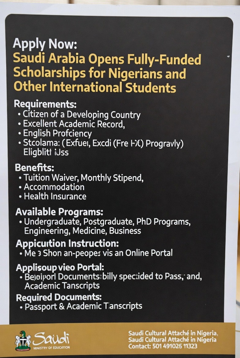 Apply Now: Saudi Arabia Opens Fully-Funded Scholarships for Nigerians and Other International Students
