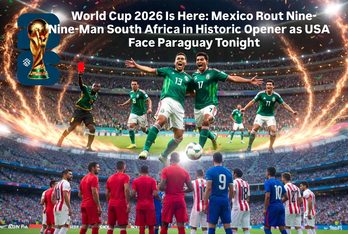 World Cup 2026 Is Here: Mexico Rout Nine-Man South Africa in Historic Opener as USA Face Paraguay Tonight