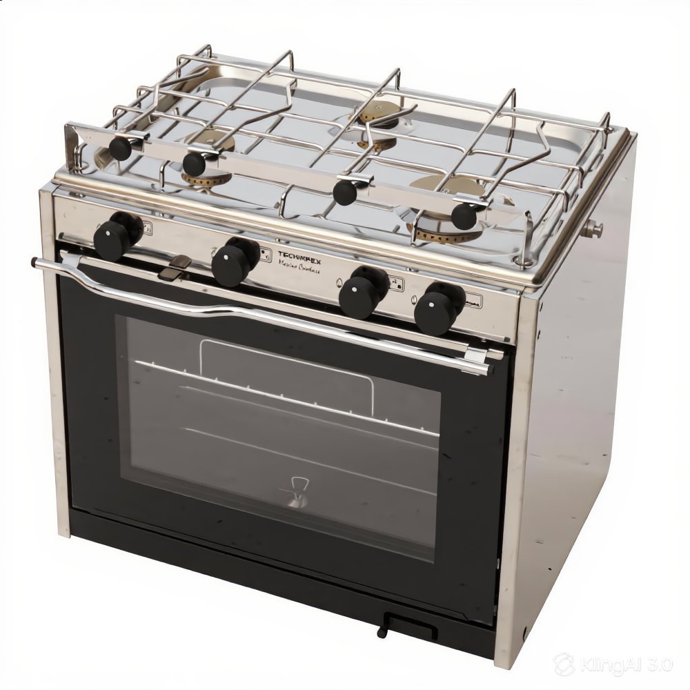 Cucina a gas XL3 per barca, tre fuochi con forno