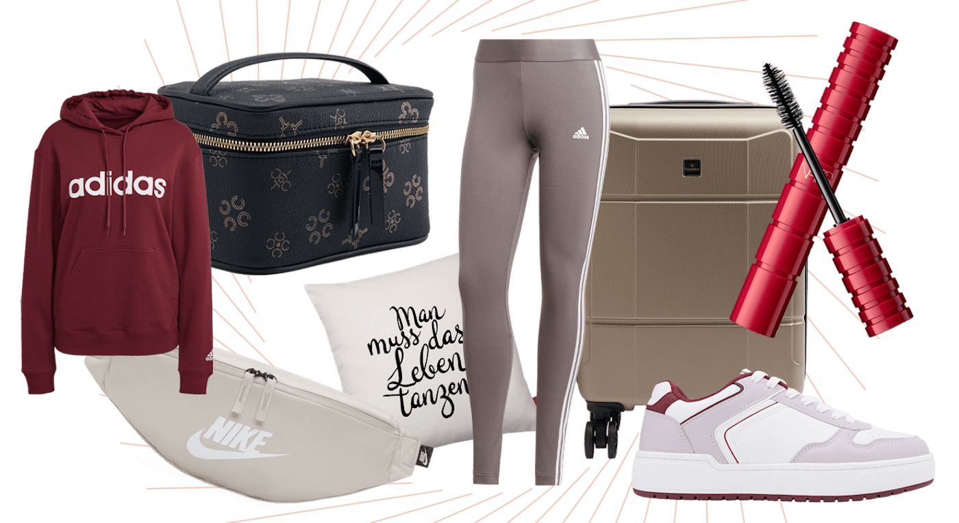 Collage mit acht Essentials für einen Wochenendtrip