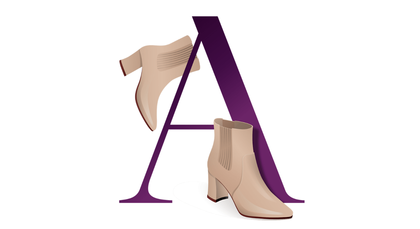 Illustration des Buchstabens A, symbolisch für Ankle Boots