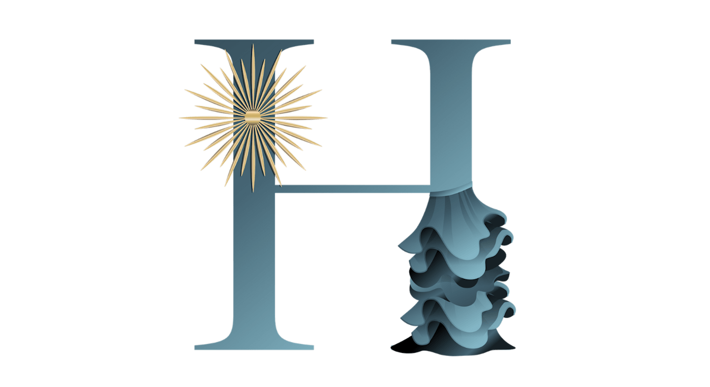 Illustration des Buchstabens H, symbolisch für Haute Couture