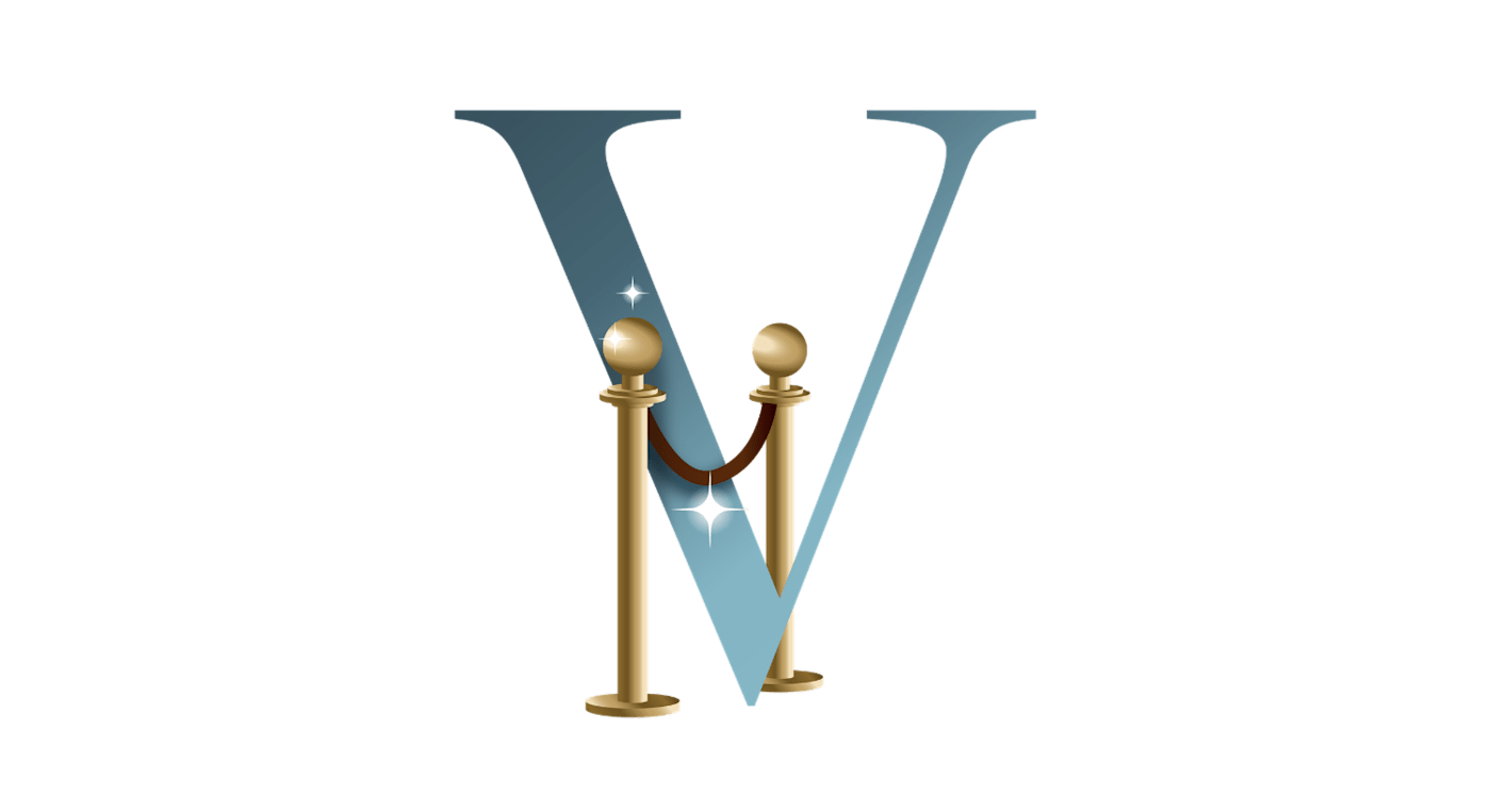 Illustration des Buchstabens V, symbolisch für die Vanity Fair