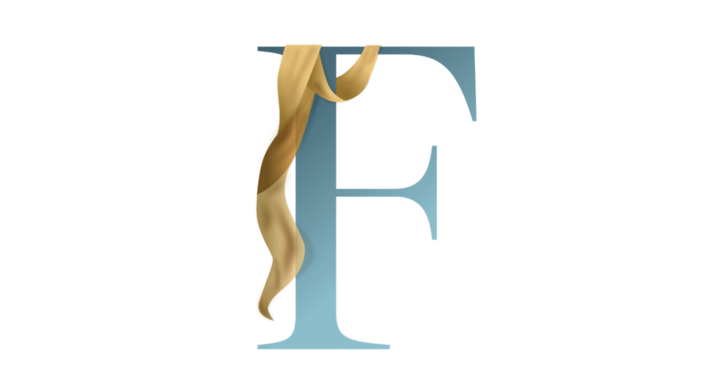 Illustration des Buchstabens F, symbolisch für Fluid Fashion