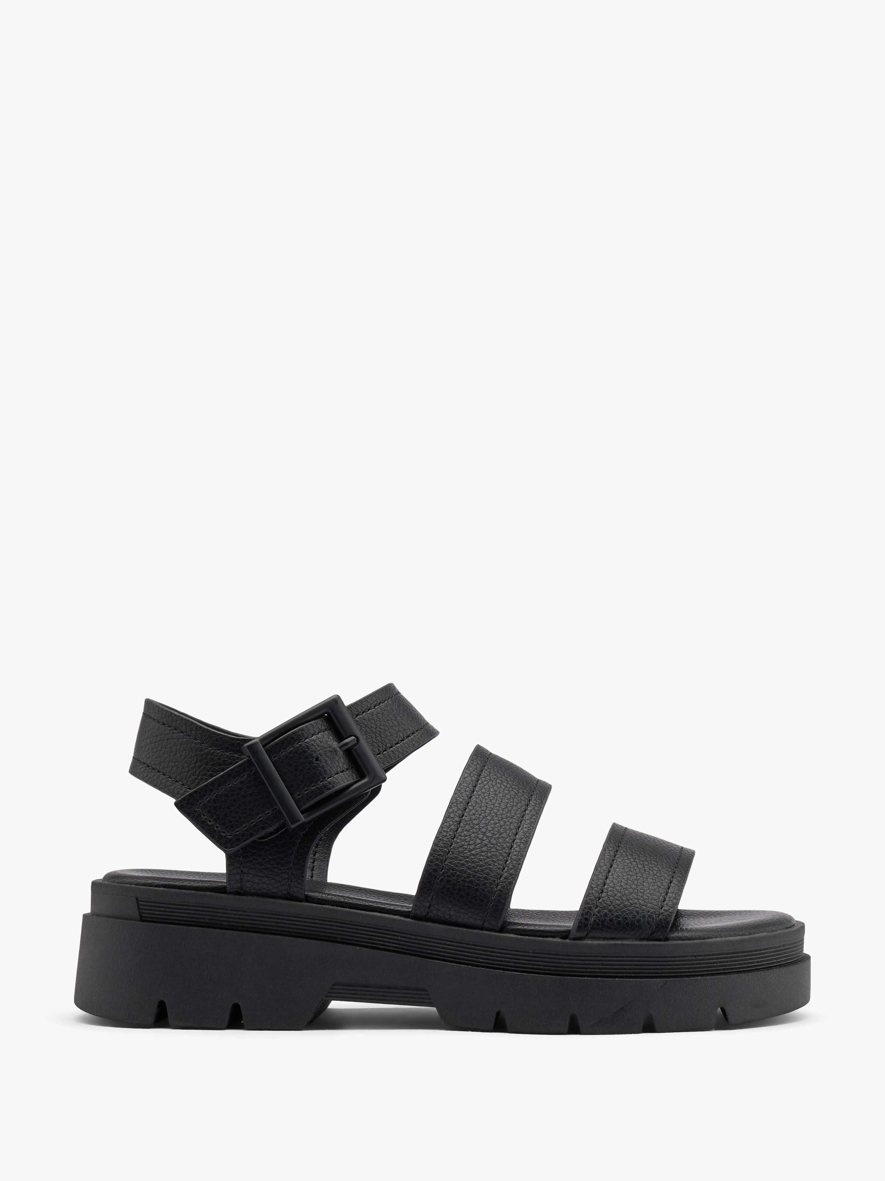 Schwarze Chunky Sandalen mit dicker Sohle