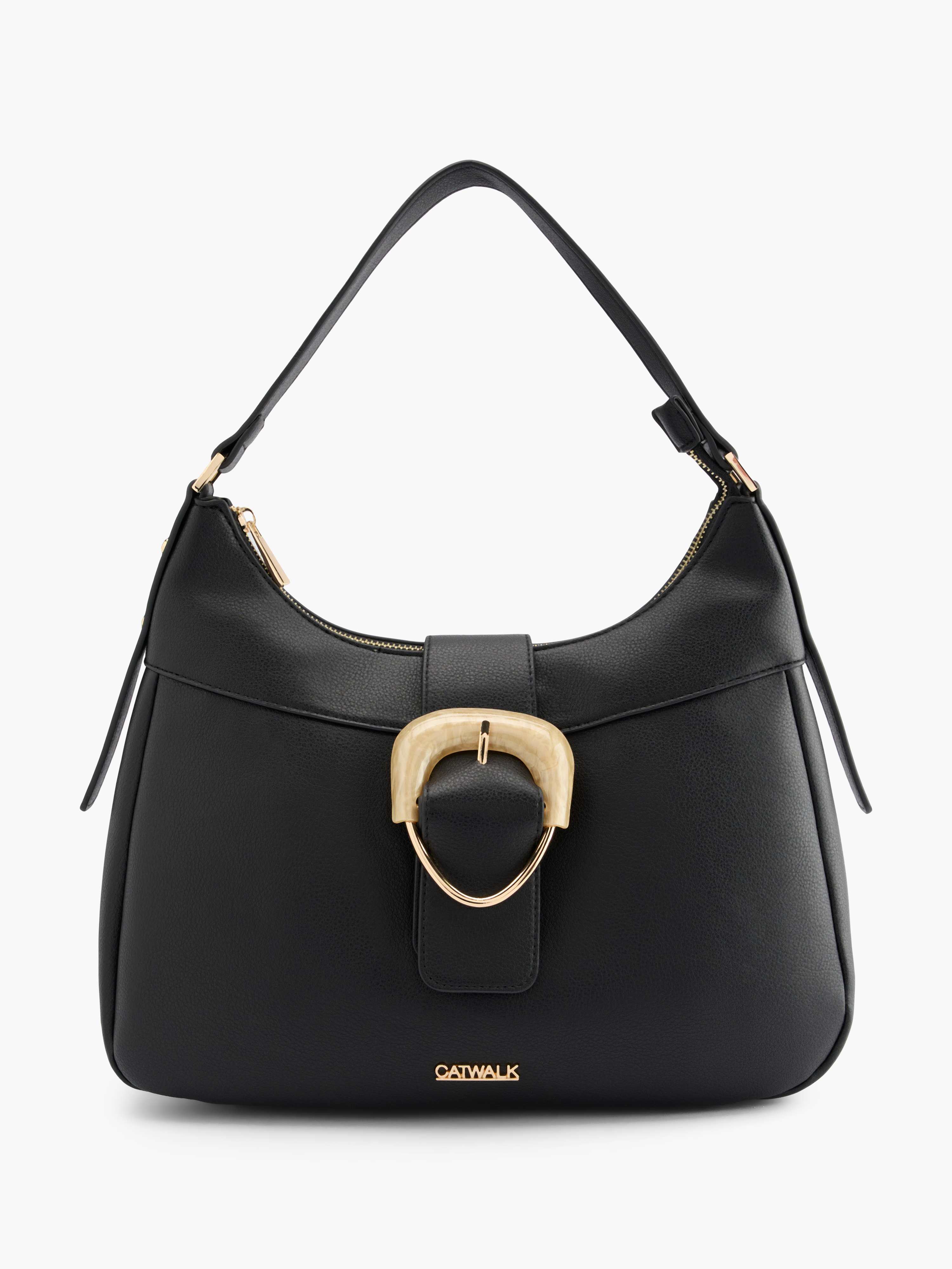 Schwarze Handtasche der Marke Catwalk mit goldener Schnalle