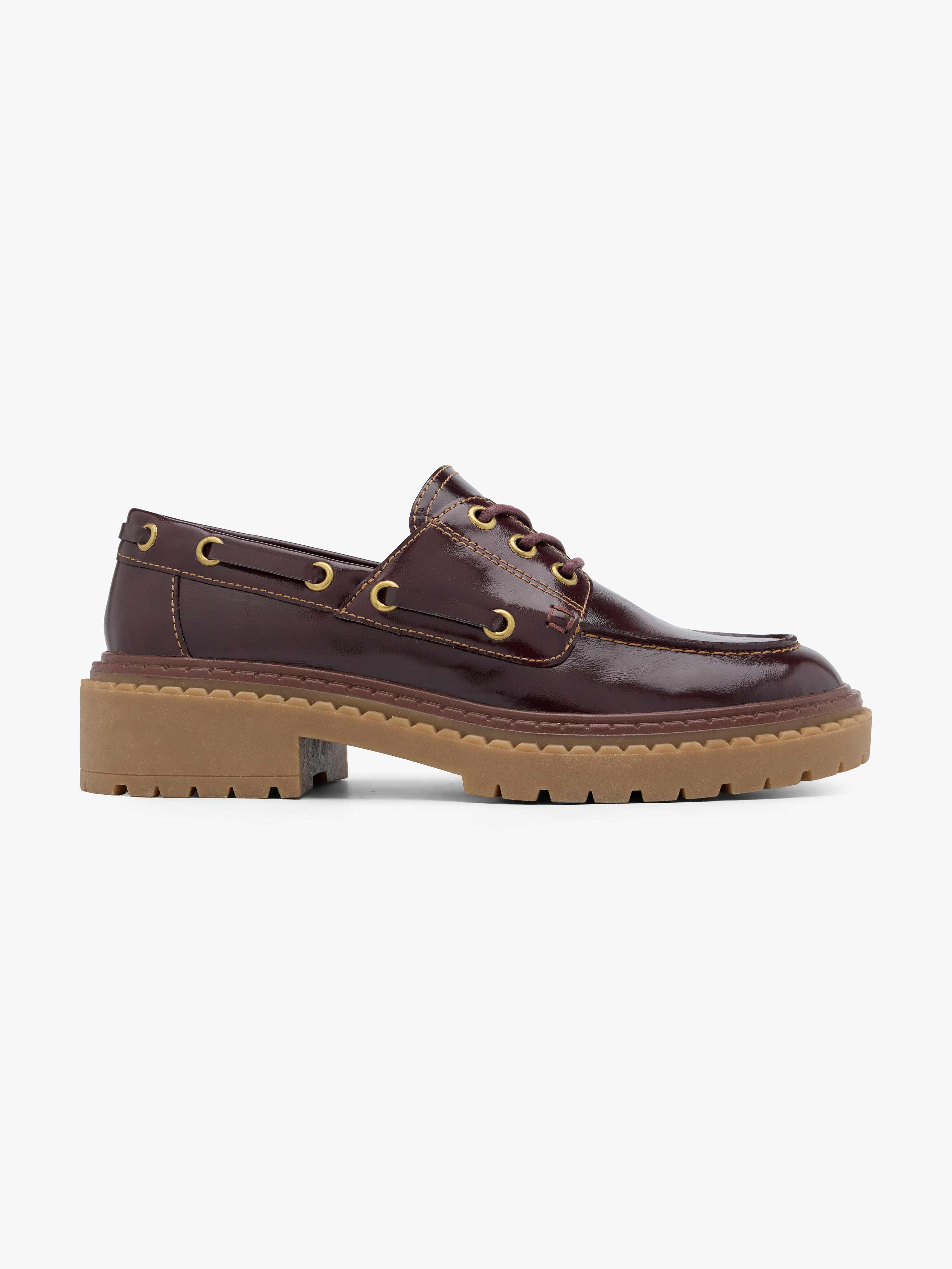 Tieflilafarbener Dandy-Sneaker mit brauner Sohle