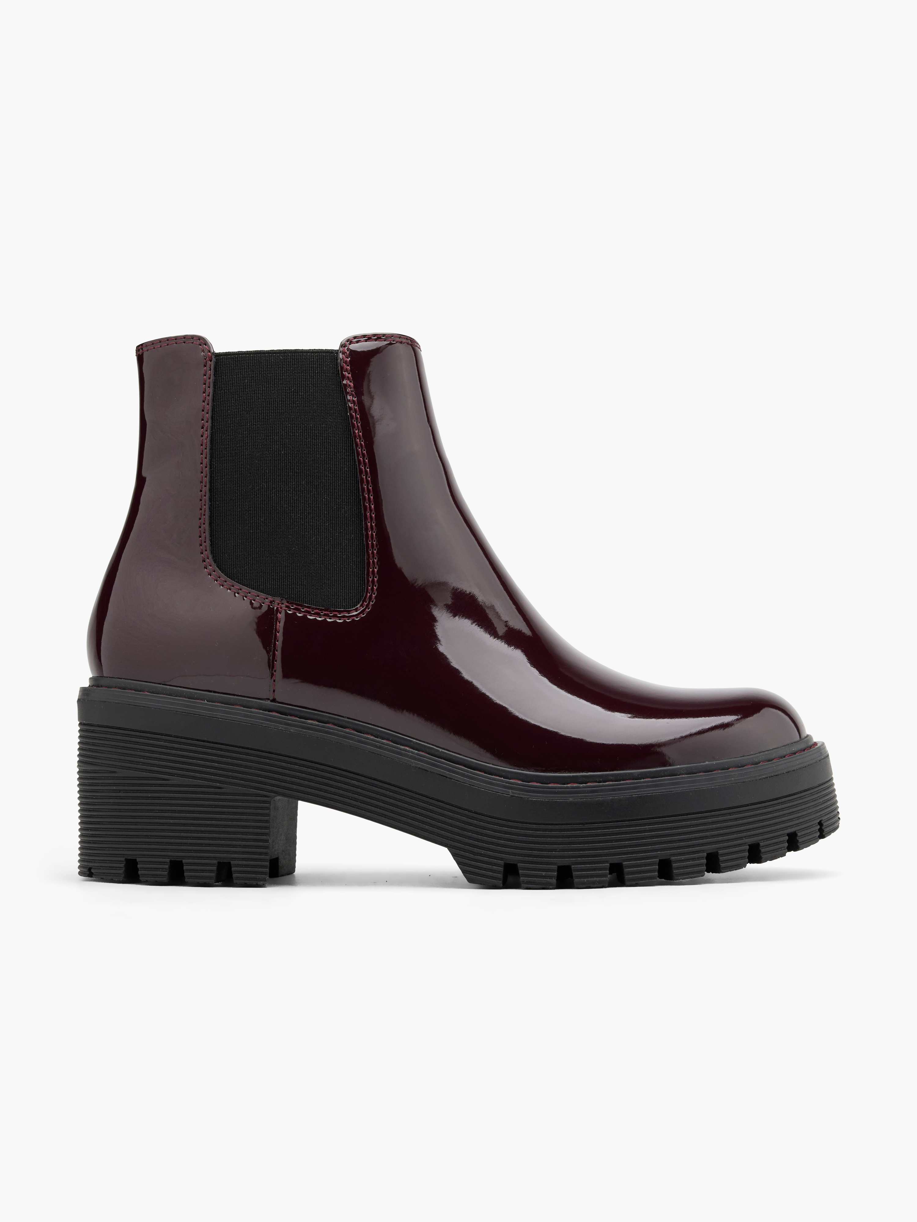 Schwarzer Rebel Boot in Lack-Optik