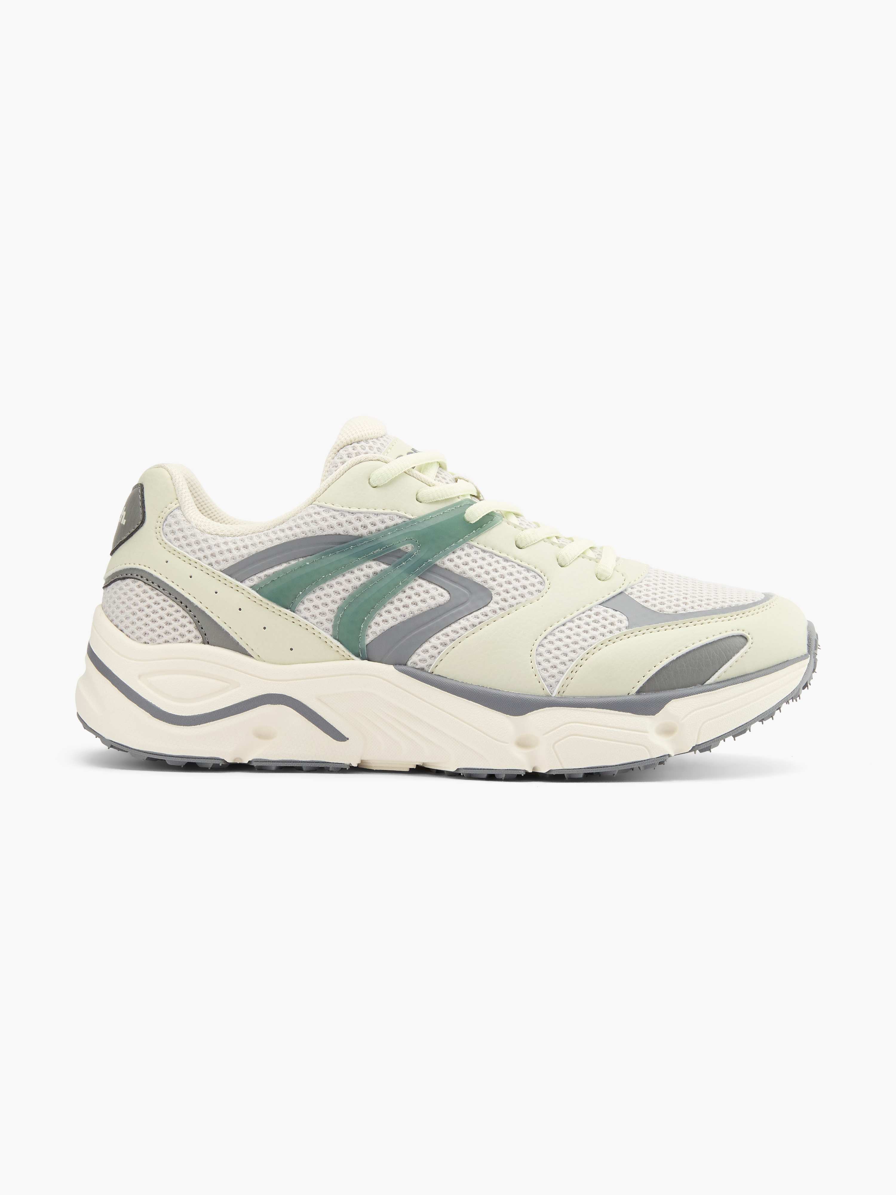 Chunky Sneaker in weißer Farbe mit grünen Akzenten
