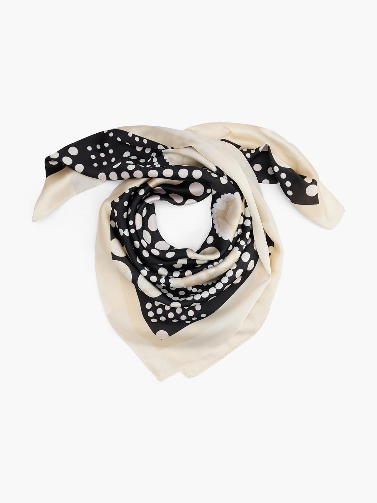 Beiges Halstuch mit Polka Dot-Aufdruck