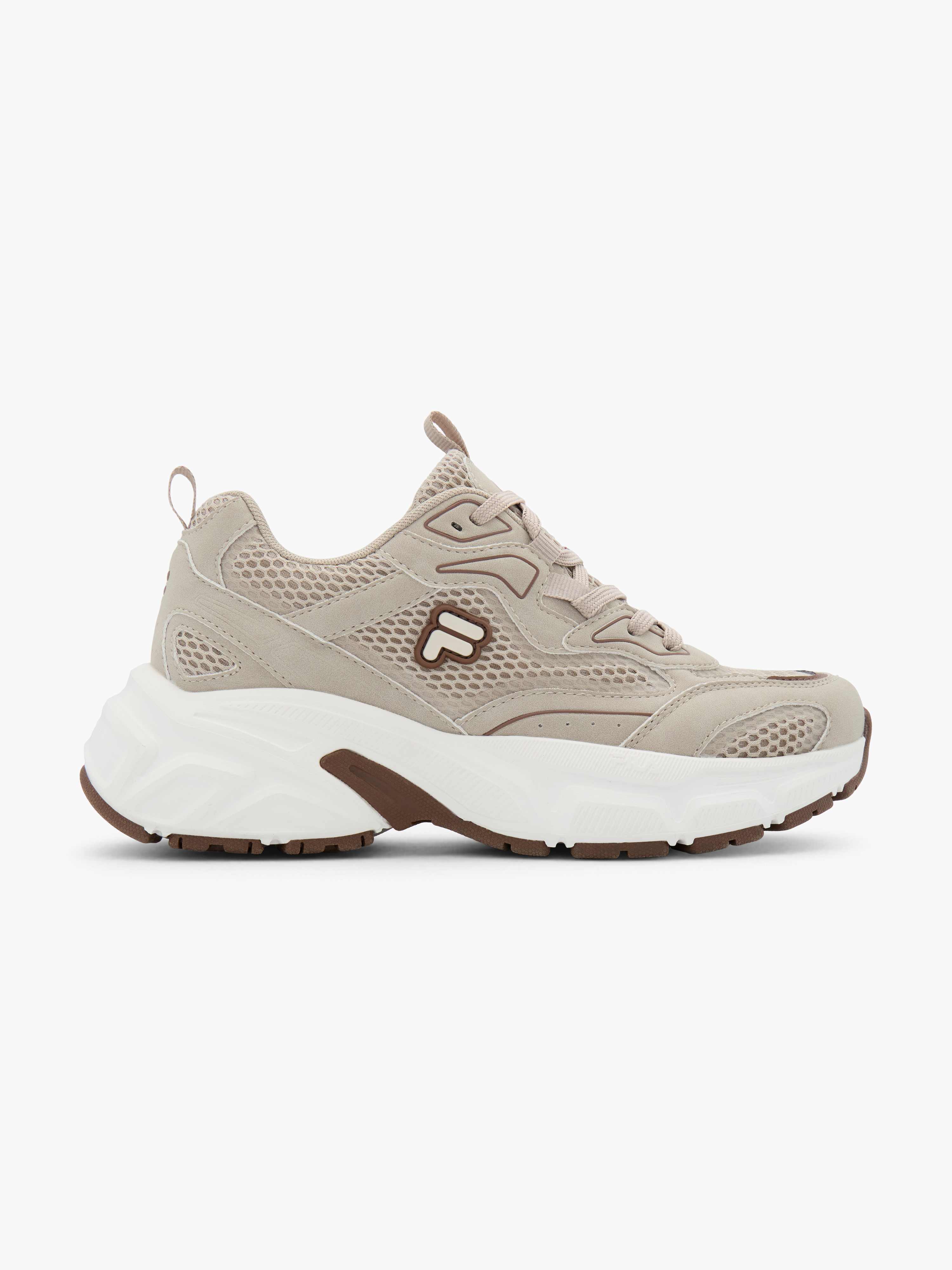Chunky Sneaker von FILA, dicke weiße Sohle mit hellgrauem Top