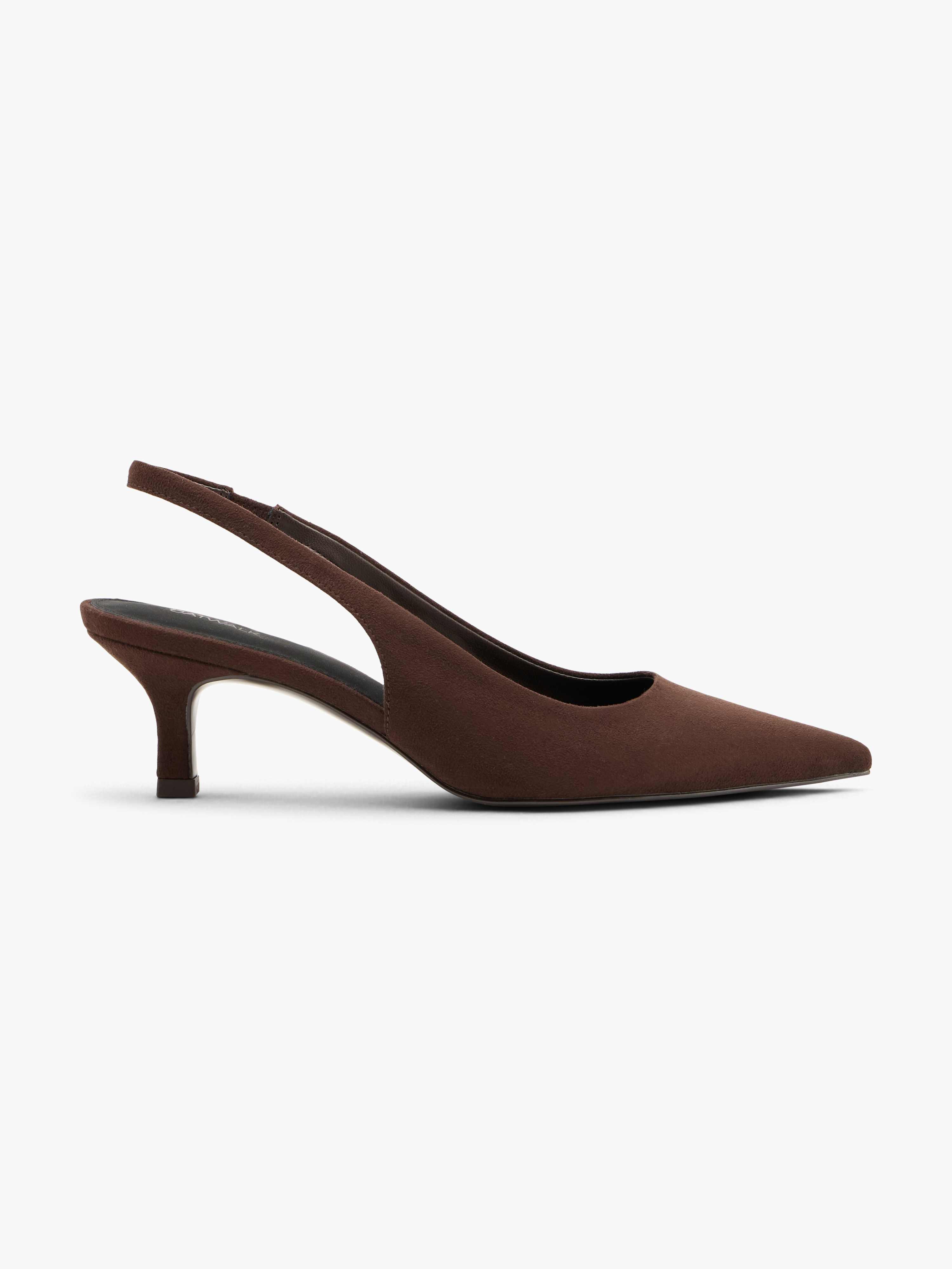 Dunkelbrauner Slingback-Pumps